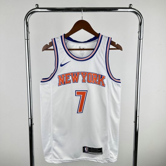 Maillot de Basket #7 Anthony Knicks 19-20 statement Blanc Imprimé